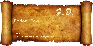 Fodor Dea névjegykártya